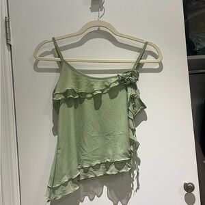 SHEIN Green Women's Ruffled Top